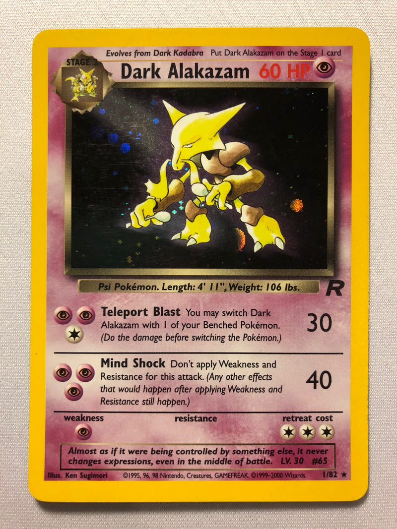Dark Alakazam 1/82 Holo Rare Team Rocket Pokemon Card Mint/Near Mint