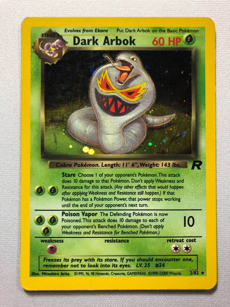 Dark Arbok 2/82 Team Rocket Holo Rare Pokemon Card Near Mint