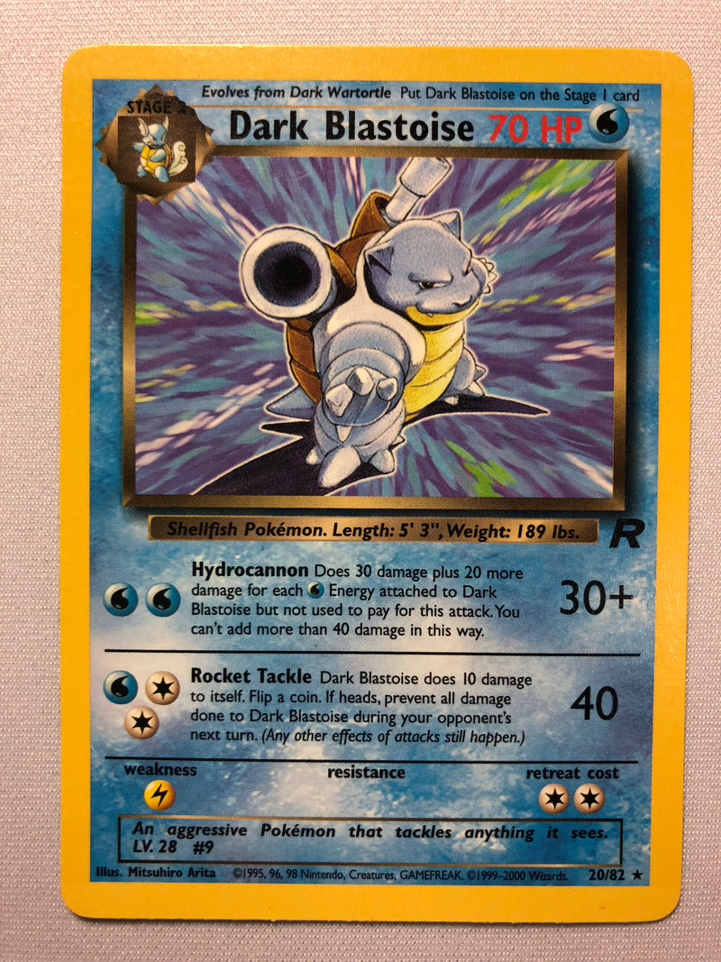Dark Blastoise 20/82 Team Rocket Rare Non-Holo Rare Pokemon Card Near Dark Blastoise 20/82 Team Rocket Rare Non-Holo Rare Pokemon Card Near