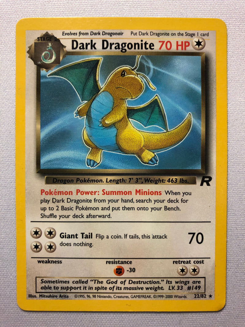 Dark Dragonite 22/82 Non-Holo Rare Team Rocket Pokemon Card Near Mint