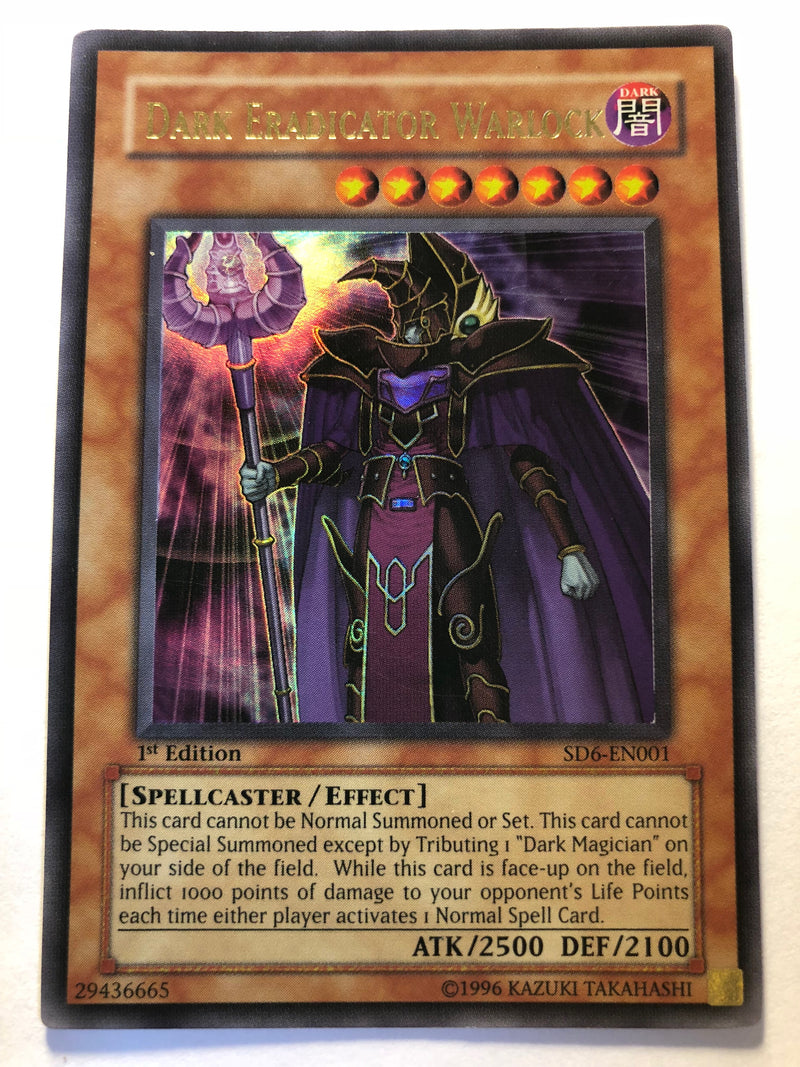 Yugioh Dark Eradicator Warlock SD6-EN001 1st Edition Ultra Rare Near Mint