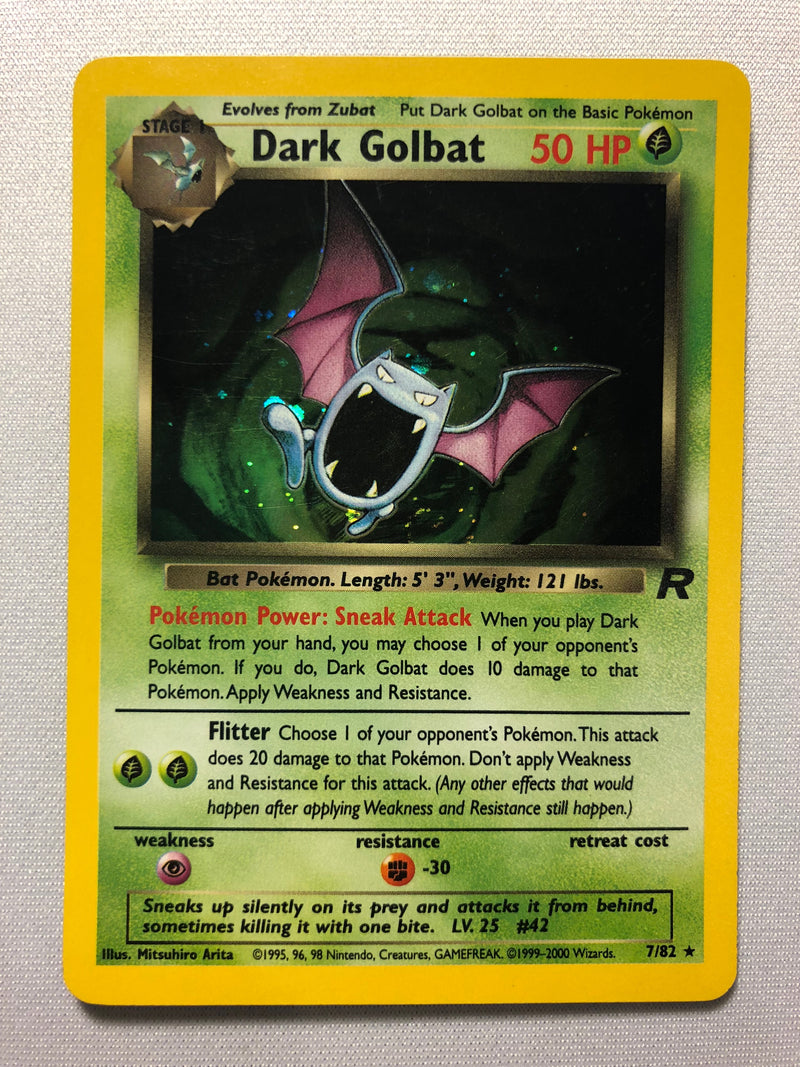 Dark Golbat 7/82 Team Rocket Set Holo Rare Pokemon Card Near Mint