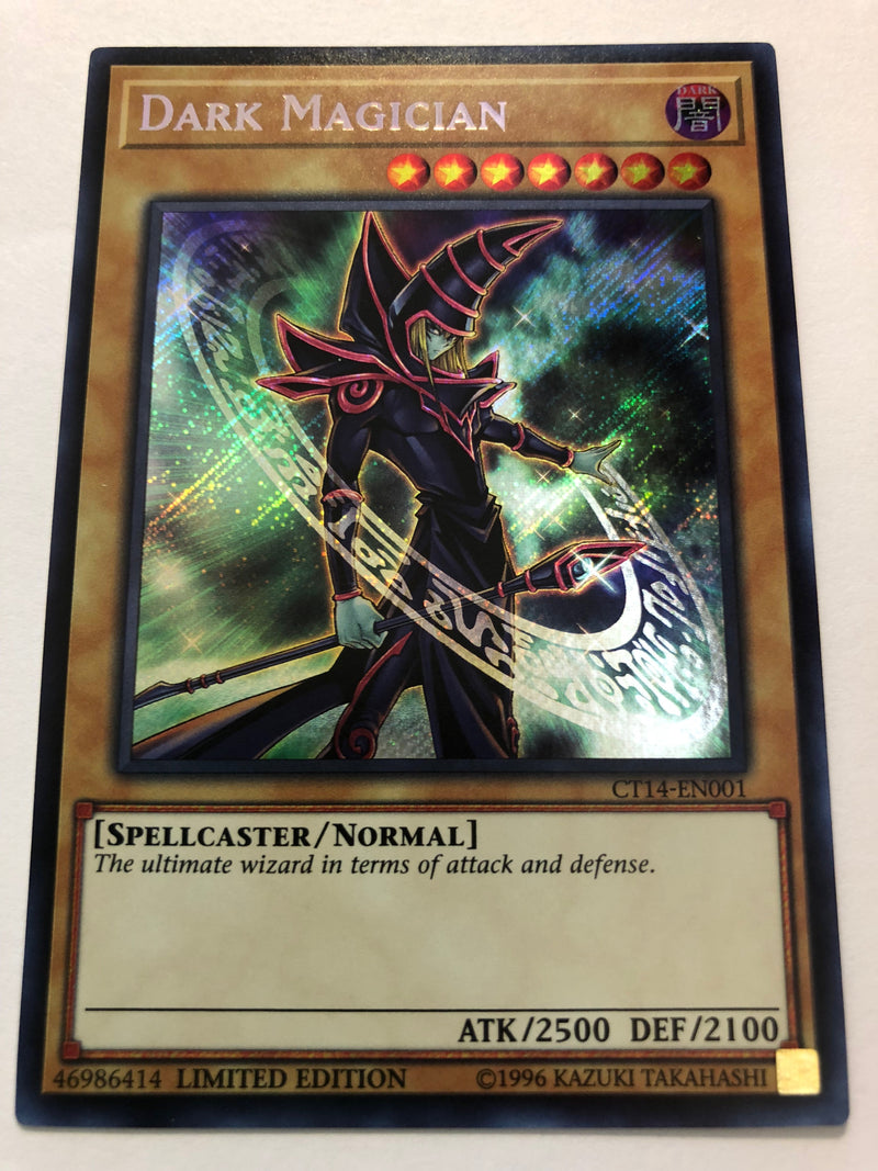 dark magician yugioh card 1996 Yugioh Dark Magician CT14-EN001 Secret Rare Limited Edition Near Mint