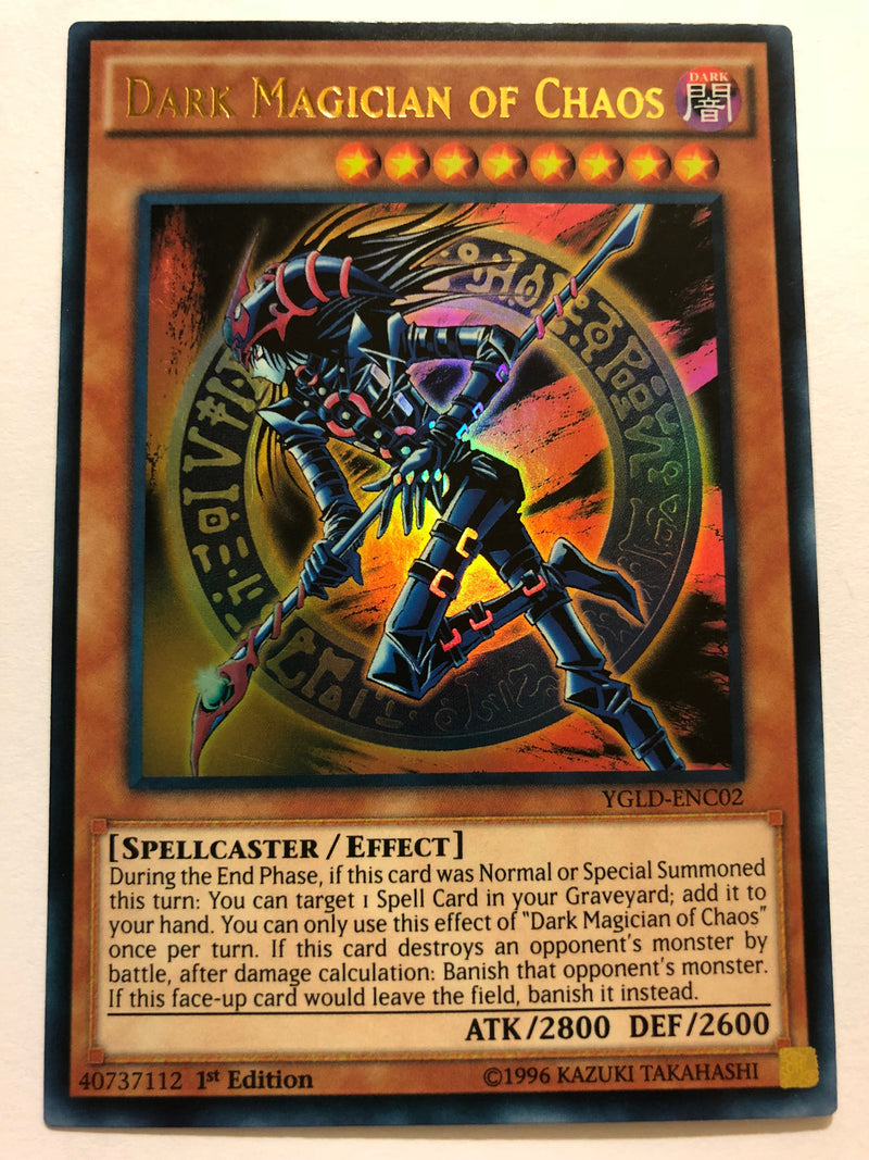 Yugioh Dark Magician of Chaos YGLD-ENC02 Ultra Rare 1st Edition Near Mint