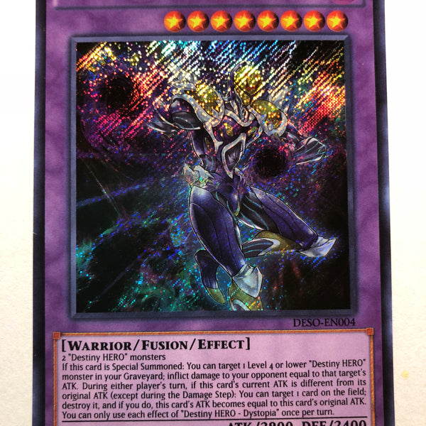 Destiny HERO Dystopia DESO-EN004 Secret Rare 1st Edition Near Mint