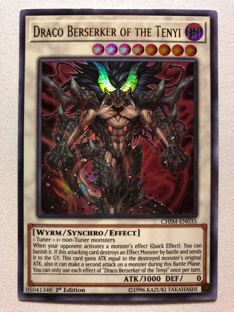 Yugioh Draco Berserker of the Tenyi CHIM-EN035 1st Edition Ultra Rare Near Mint