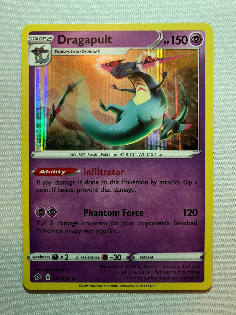 Dragapult 091/192 Holo Rare Rebel Clash Pokemon Card Near Mint Dragapult 091/192 Holo Rare Rebel Clash Pokemon Card Near Mint