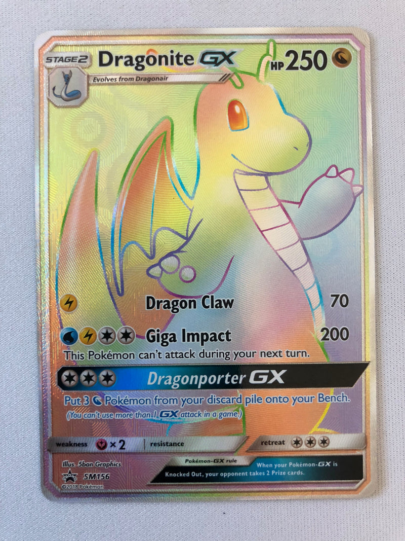 dragonite gx pokemon card Dragonite GX SM156 Black Star Promo Rainbow Pokemon Card Near Mint