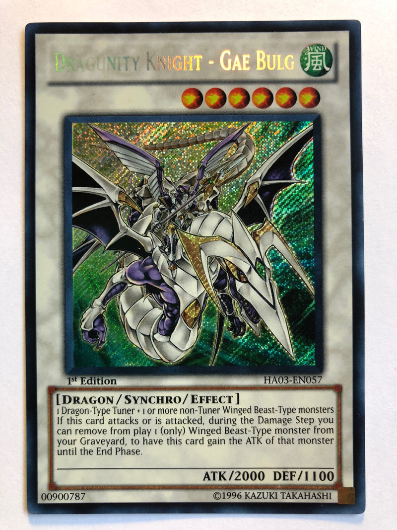 Yugioh Dragunity Knight - Gae Bulg HA03-EN057 Secret Rare 1st Edition Near Mint