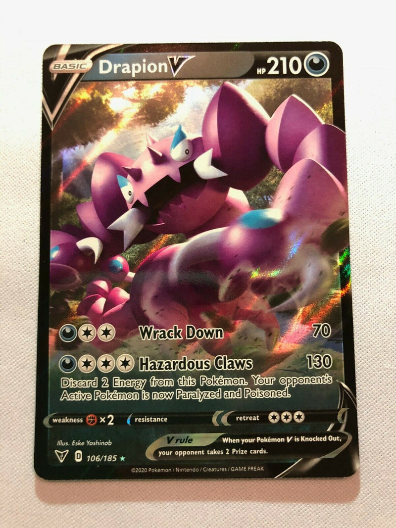 Drapion V 106/185 Holo Rare Pokemon Card Near Mint