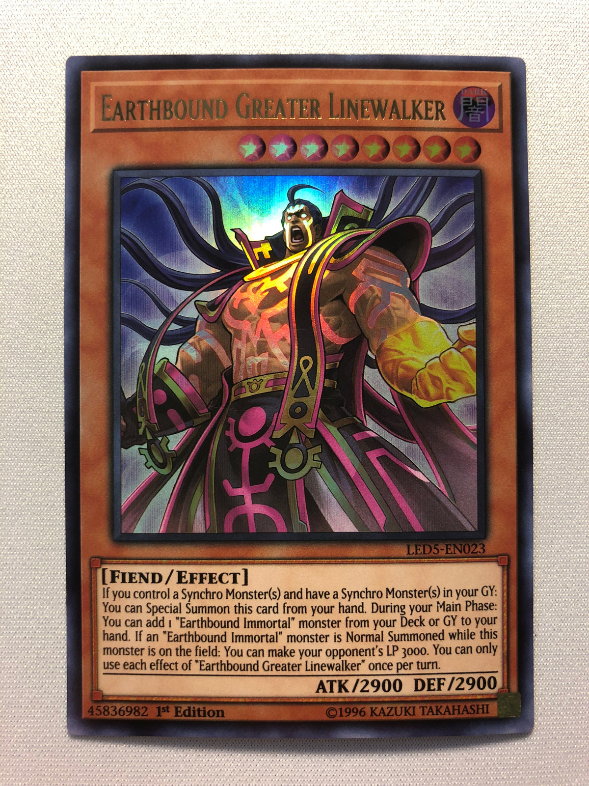 Yugioh Earthbound Greater Linewalker LED5-EN023 Ultra Rare 1st Edition