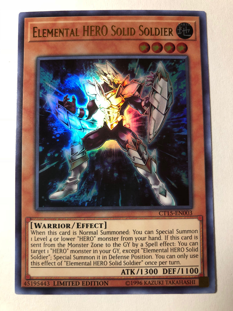 Yugioh Elemental HERO Solid Soldier CT15-EN003 Ultra Rare Limited Edition NM