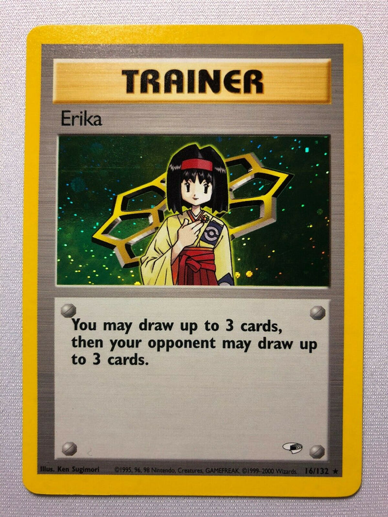 Erika 16/132 Gym Heroes Holo Rare Pokemon Card Mint/Near Mint