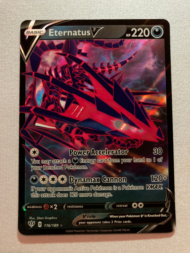 Eternatus V 116/189 Ultra Rare Darkness Ablaze Pokemon Card Near Mint Eternatus V 116/189 Ultra Rare Darkness Ablaze Pokemon Card Near Mint