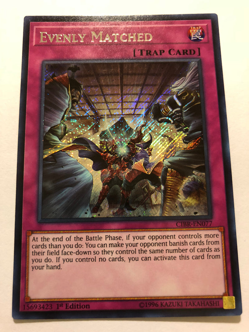 Yugioh Evenly Matched CIBR-EN077 Secret Rare 1st Edition Near Mint