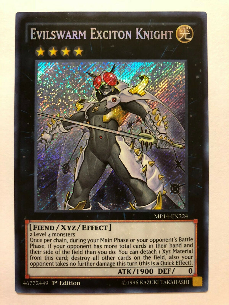 Yugioh Evilswarm Exciton Knight MP14-EN224 Secret Rare 1st Edition Near Mint