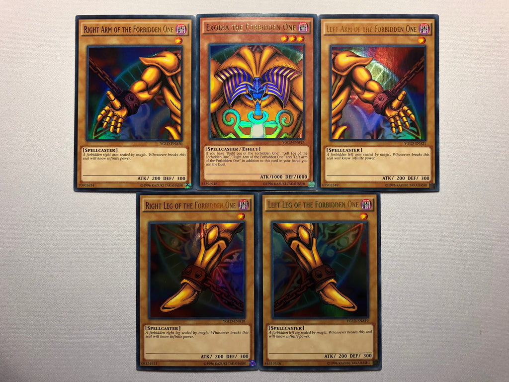 Yugioh Exodia The Forbidden One 5 Card Set YGLD Ultra Rare Unlimited E Yugioh Exodia The Forbidden One 5 Card Set YGLD Ultra Rare Unlimited E
