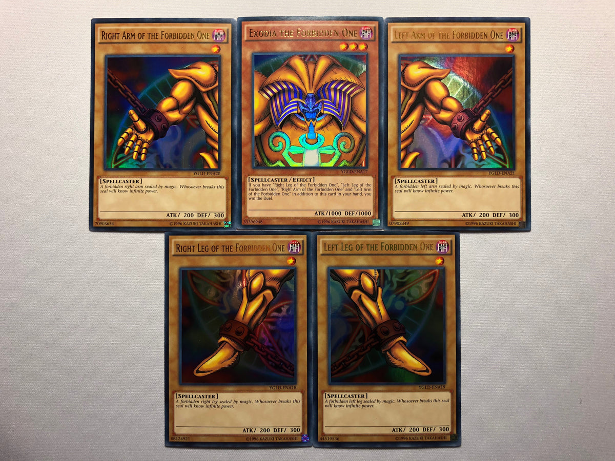 Yugioh Exodia The Forbidden One 5 Card Set YGLD Ultra Rare Unlimited E Yugioh Exodia The Forbidden One 5 Card Set YGLD Ultra Rare Unlimited E