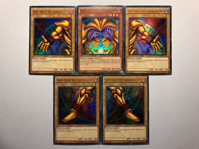 Yugioh Exodia The Forbidden One 5 Card Set YGLD Ultra Rare Unlimited Edition Near Mint