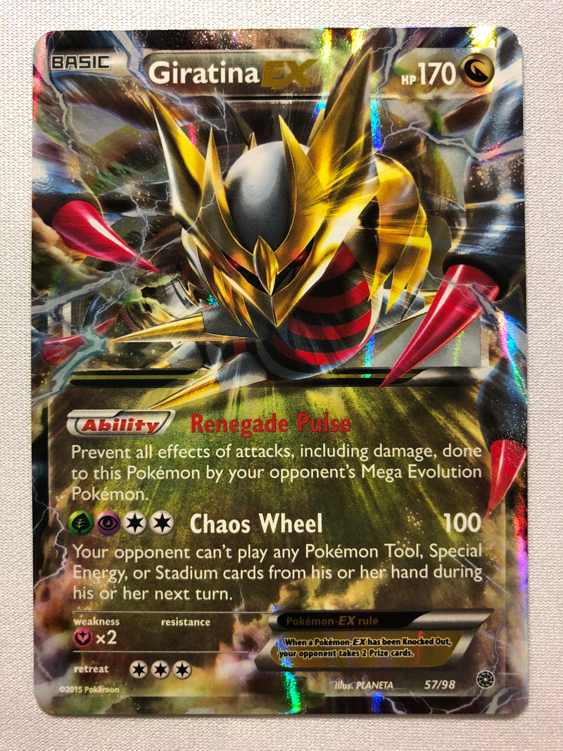 Giratina EX 57/98 Holo Ultra Rare XY Ancient Origins Pokemon Card Near Mint