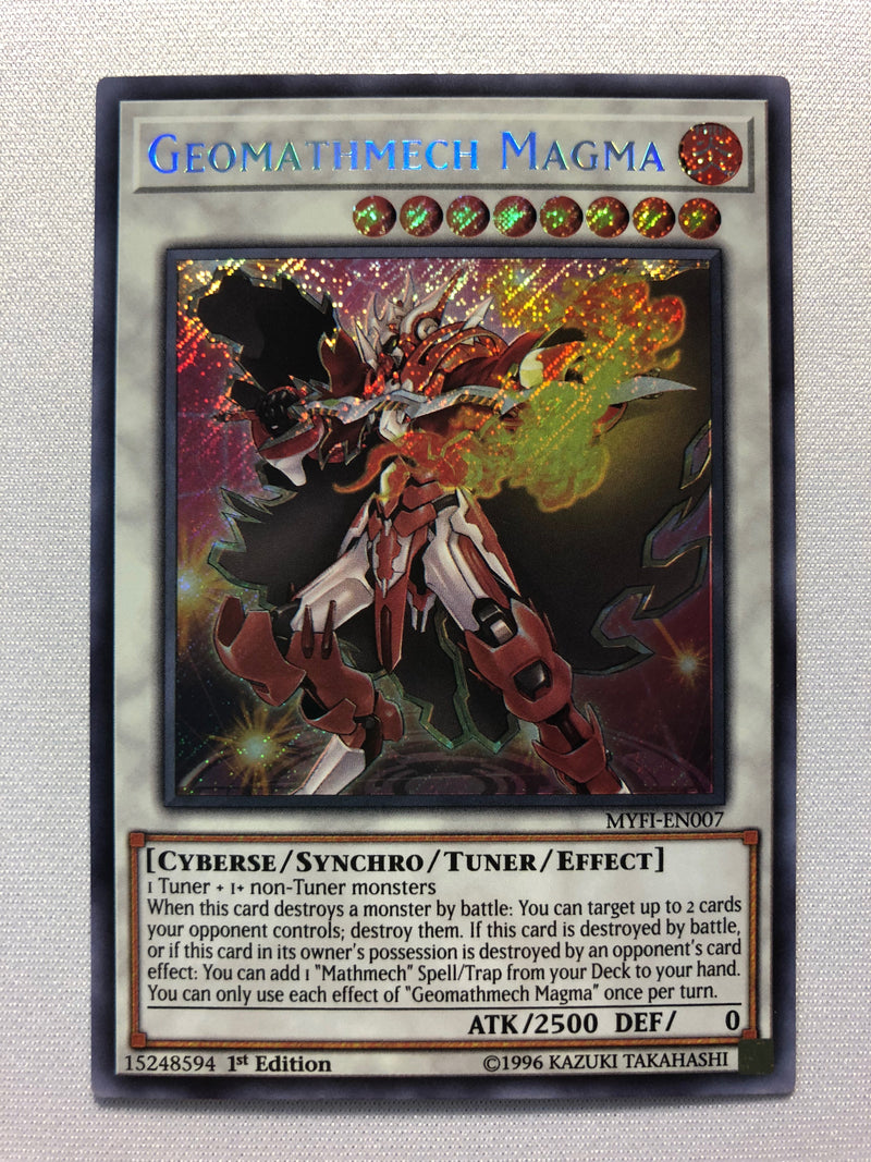 Yugioh Geomathmech Magma MYFI-EN007 1st Edition Secret Rare Near Mint