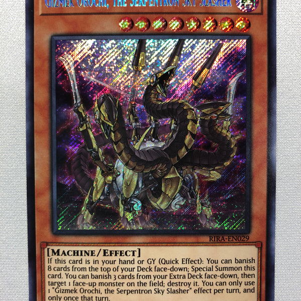 Yugioh Gizmek Orochi, the Serpentron Sky Slasher RIRA-EN029 Secret Rar