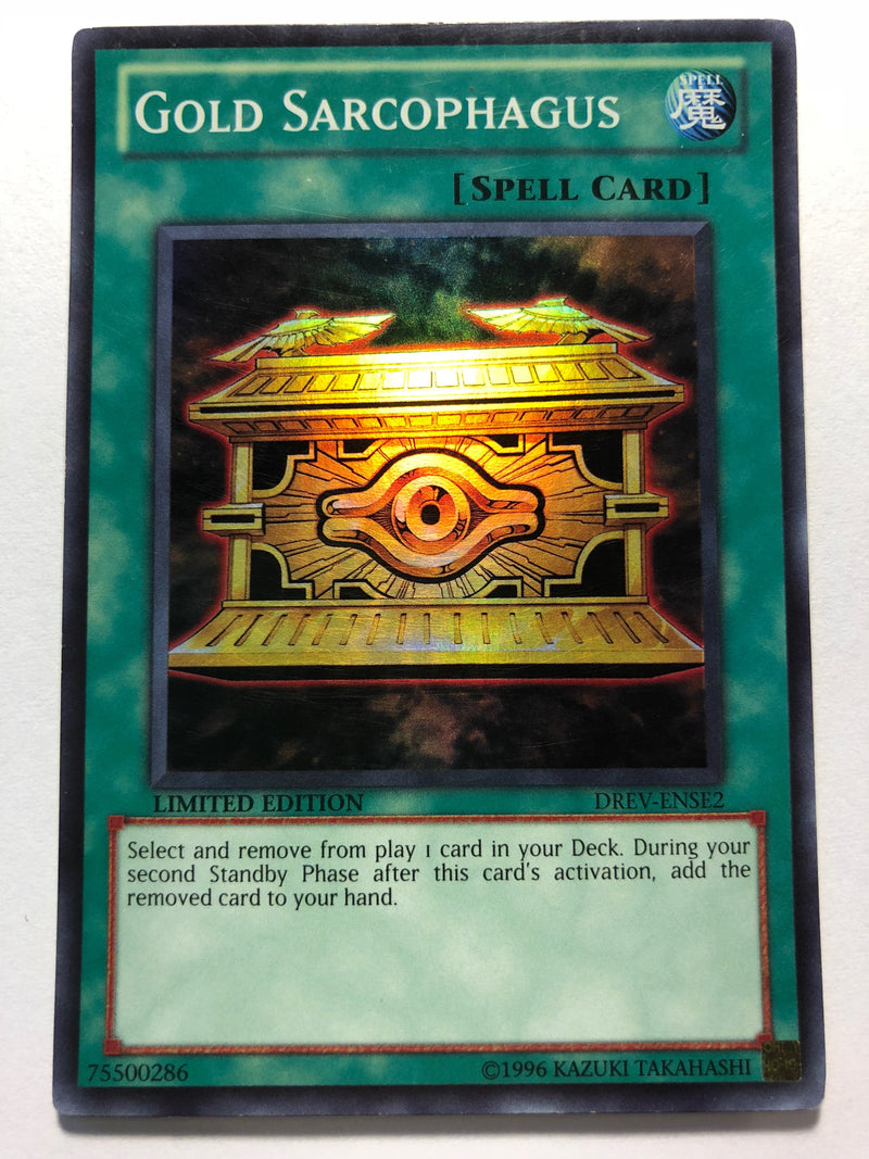Yugioh Gold Sarcophagus DREV-ENSE2 Super Rare Limited Edition Near Mint