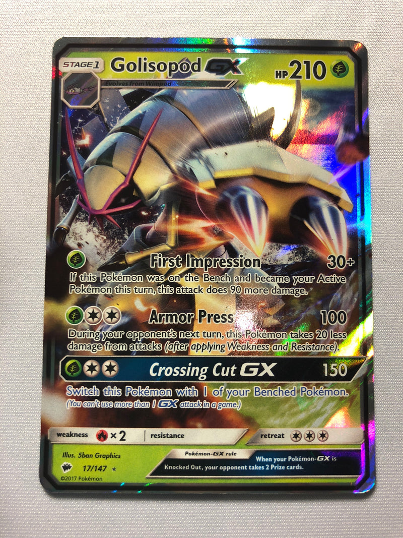 Golisopod GX 17/147 Burning Shadows Holo Ultra Rare Pokemon Card Near Golisopod GX 17/147 Burning Shadows Holo Ultra Rare Pokemon Card Near