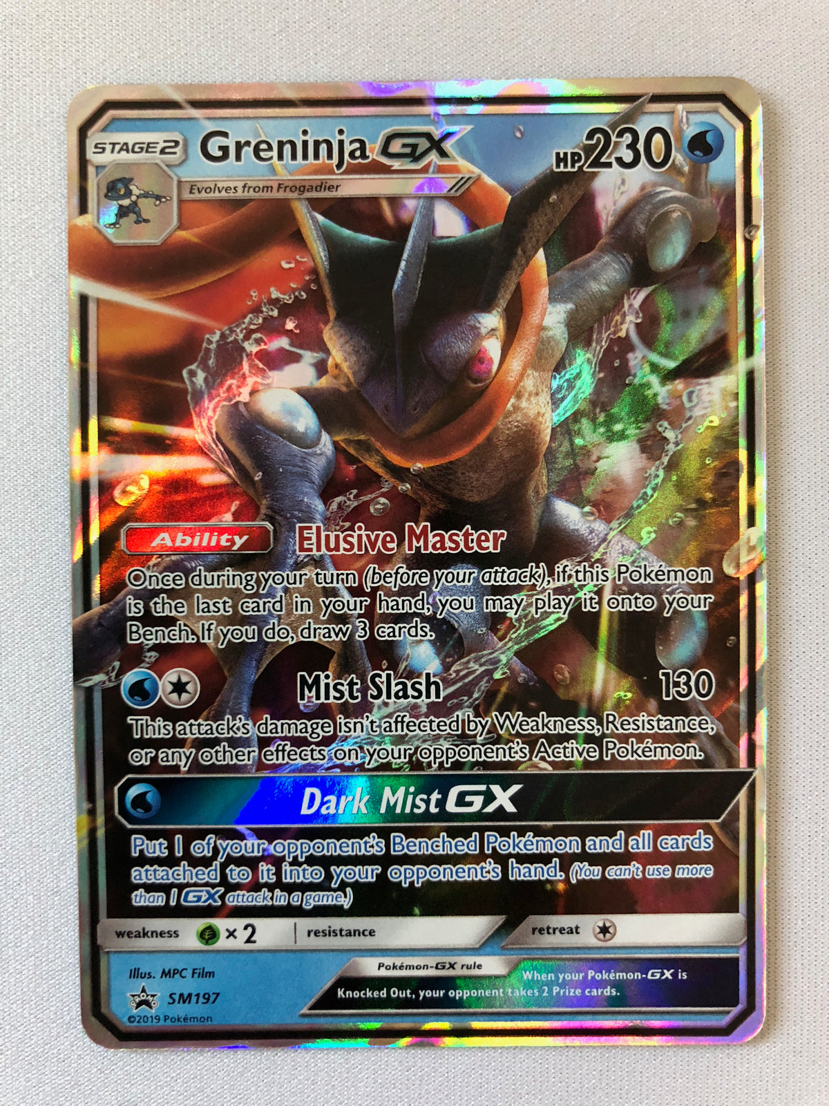 Greninja GX SM197 Detective Pikachu Holo Rare Pokemon Card Near Mint