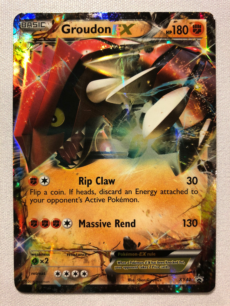 Groudon EX XY42 Holo Rare Black Star Promo Pokemon Card Near Mint