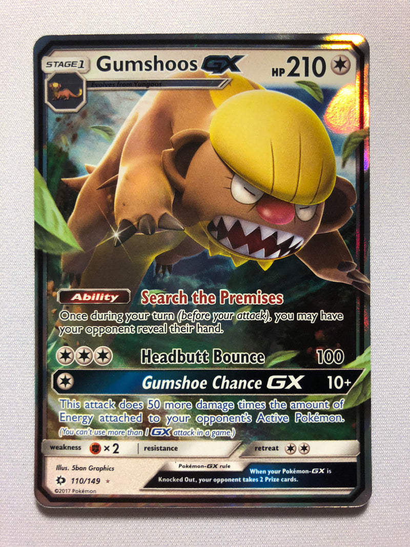 Gumshoos GX 110/149 Sun & Moon Base Set Pokemon Card Near Mint