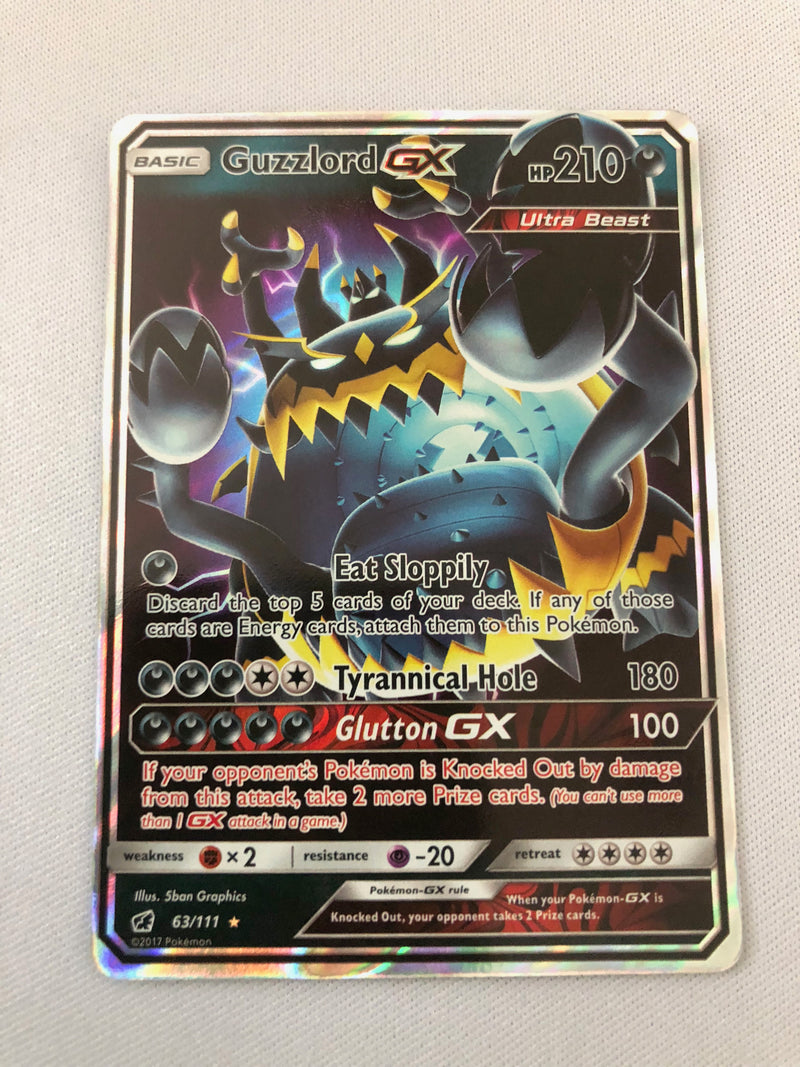 Guzzlord GX 63/111 Holo Ultra Rare Crimson Invasion Pokemon Card Near Mint