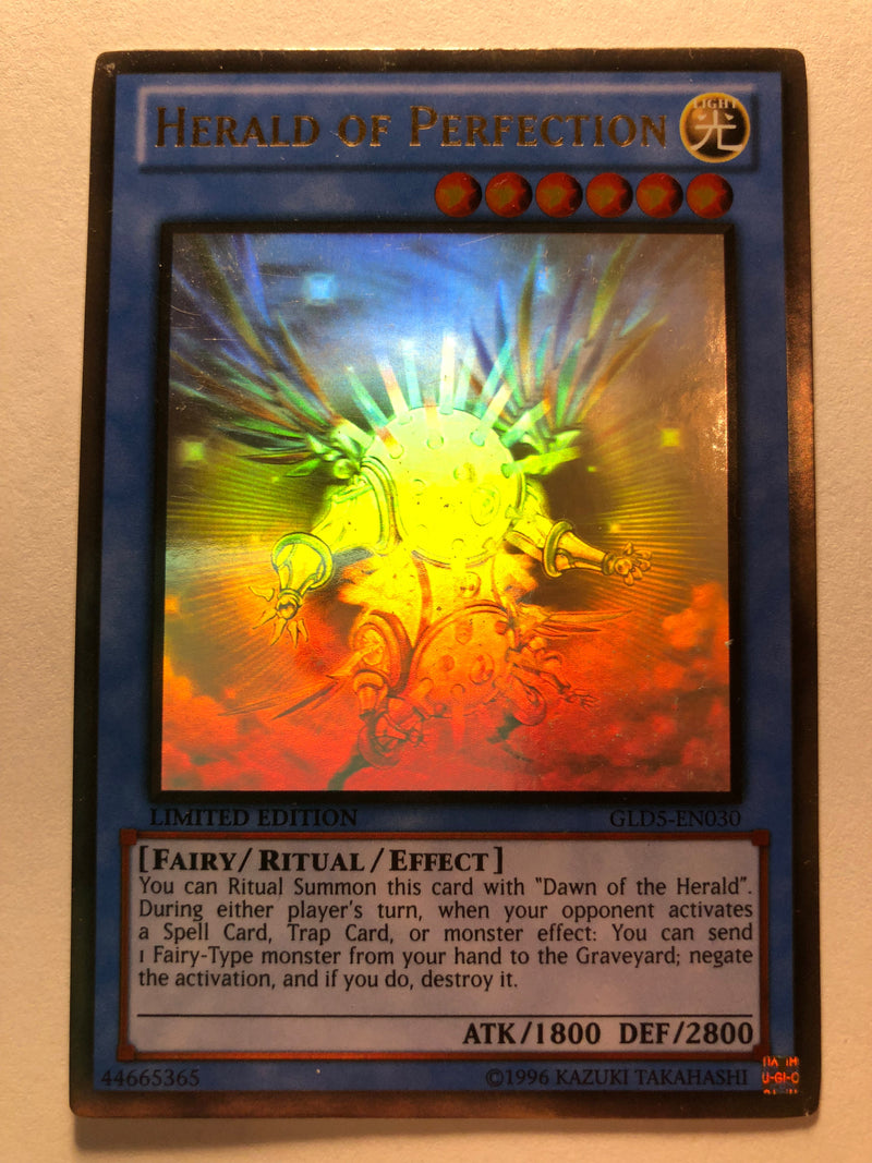 Yugioh Herald of Perfection GLD5-EN030 Gold Ghost Rare Limited Edition Near Mint