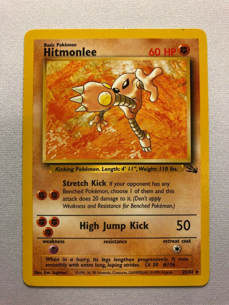 Hitmonlee 22/62 Fossil Set Non-Holo Rare Pokemon Card Near Mint Hitmonlee 22/62 Fossil Set Non-Holo Rare Pokemon Card Near Mint