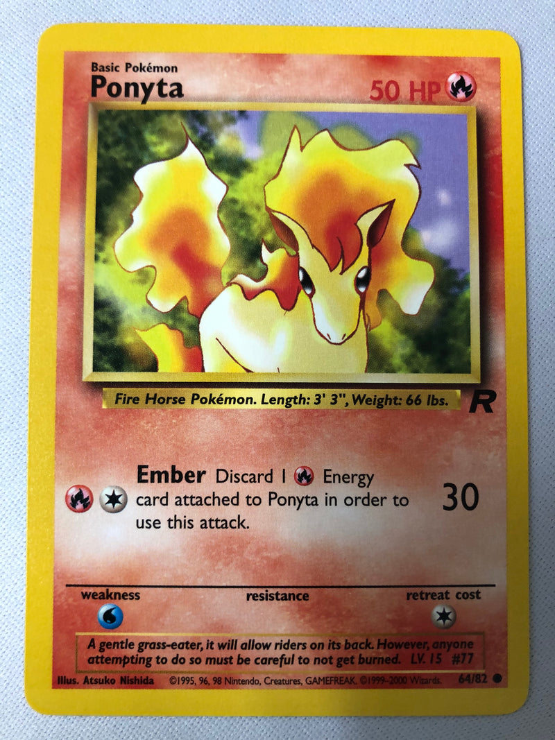 Ponyta 64/82 Team Rocket Common Pokemon Card NM
