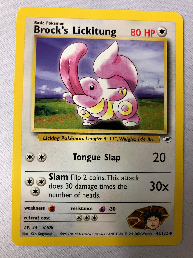 Brock's Lickitung 41/132 Gym Heroes Uncommon Pokemon Card NM