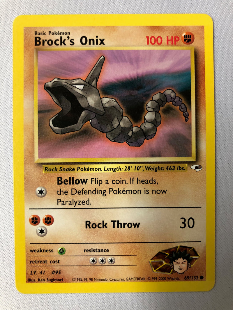 Brock’s Onix 69/132 Gym Heroes Common Pokemon Card Near Mint