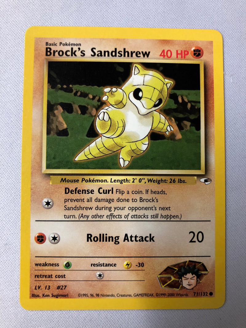 Brock's Sandshrew 71/132 Gym Heroes Common Pokemon Card NM