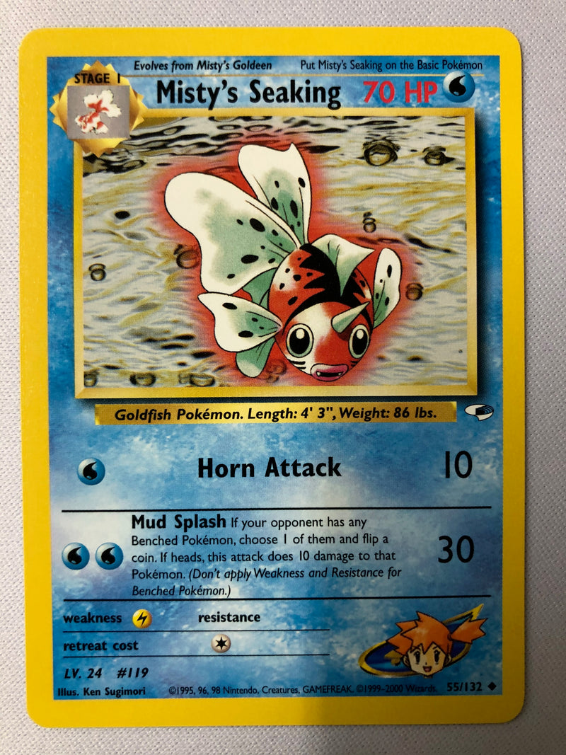 Misty's Seaking 55/132 Gym Heroes Uncommon Pokemon Card NM