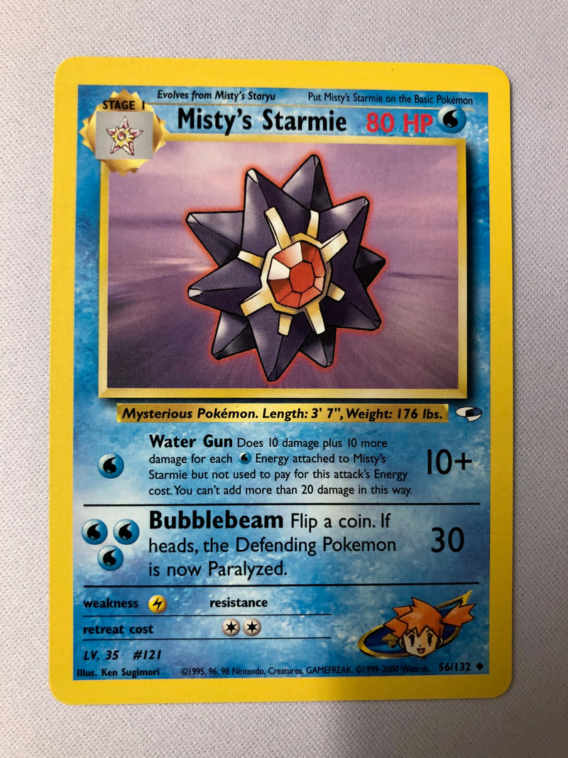 Misty's Starmie 56/132 Gym Heroes Uncommon Pokemon Card NM Misty's Starmie 56/132 Gym Heroes Uncommon Pokemon Card NM