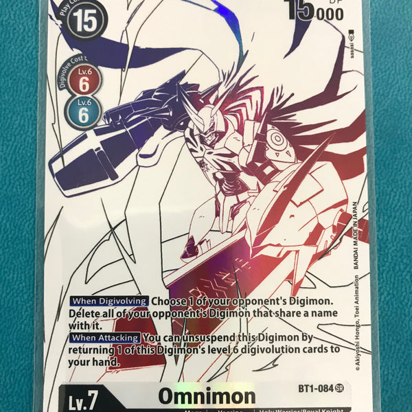 digimon card twitter TCG Omnimon BT1-084 Double Diamond SR Alternate Art Ghost Rare Condition:Small Rips Rarity_UR Mystic Piper (Quarter Century