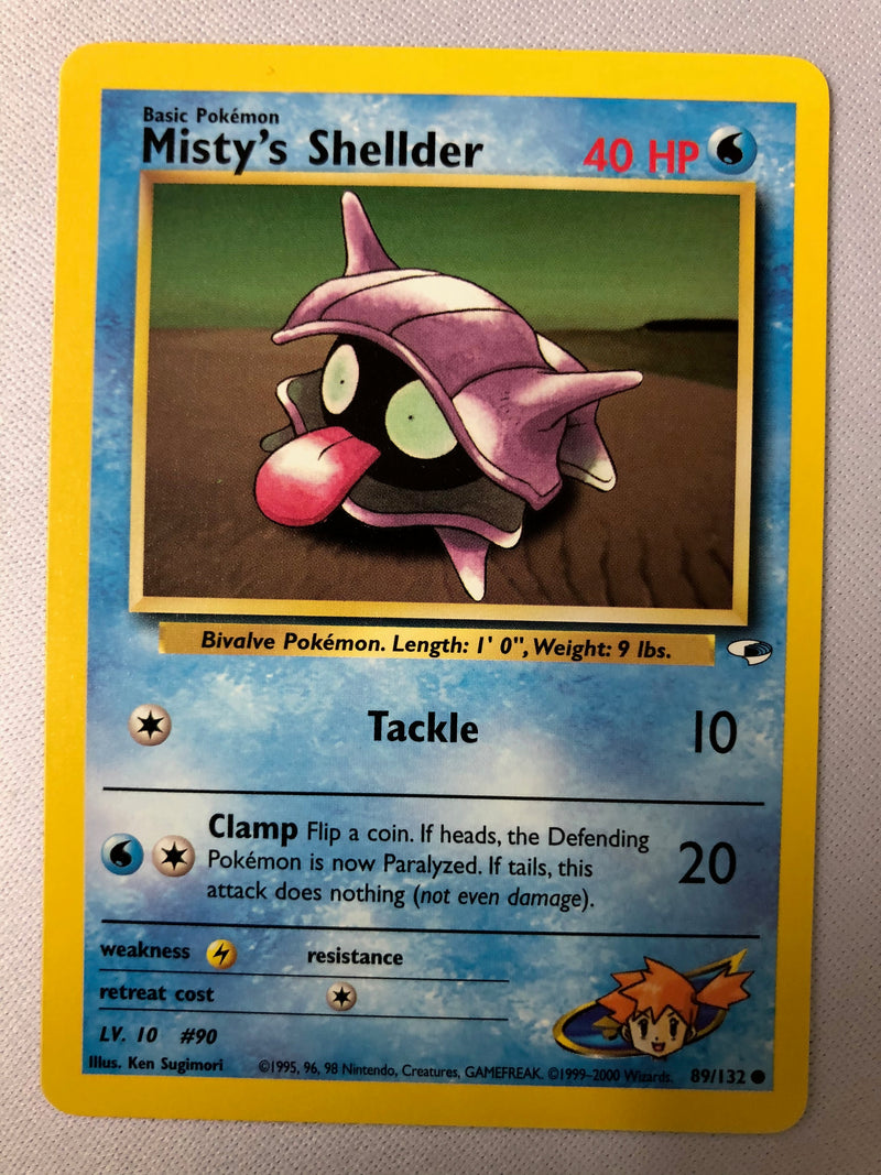 Misty's Shellder 89/132 Gym Heroes Common Pokemon Card NM