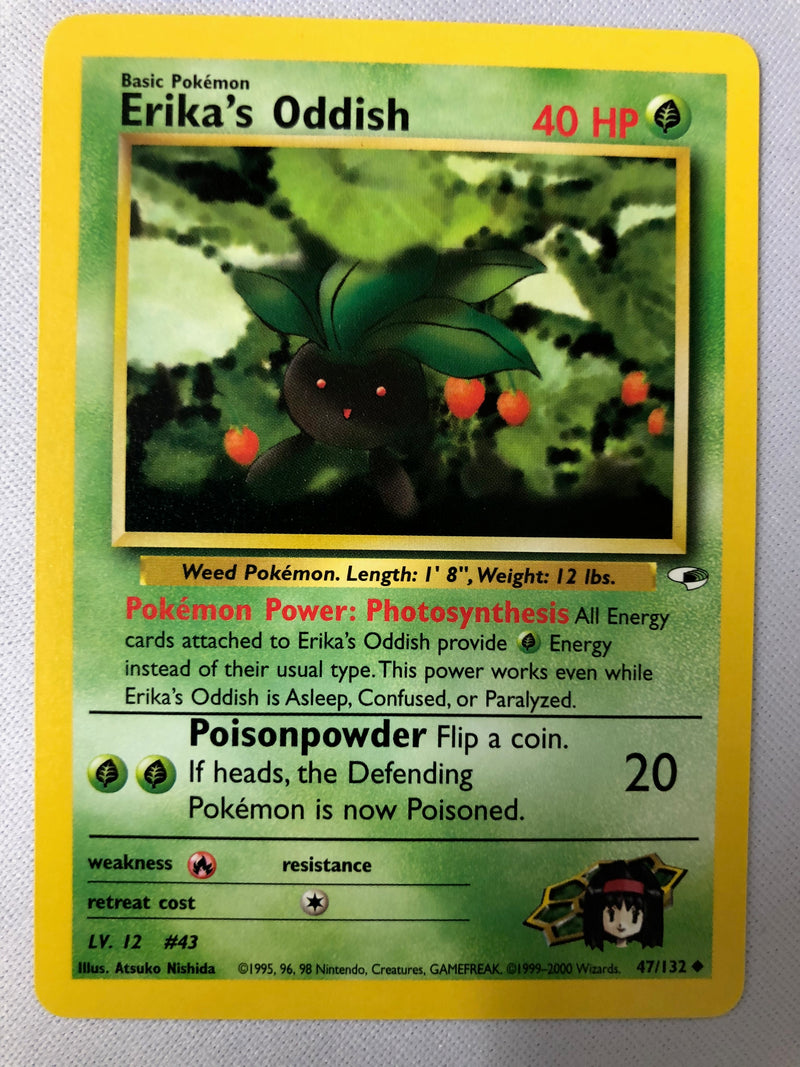 Erika's Oddish 47/132 Gym Heroes Uncommon Pokemon Card NM