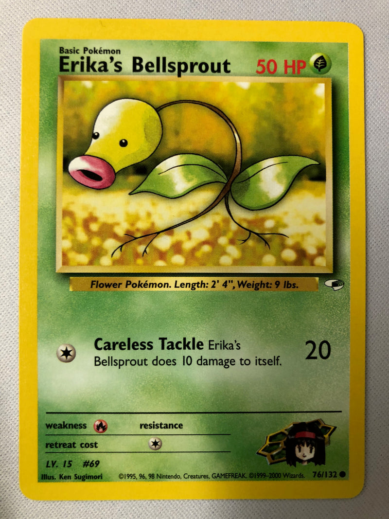 Erika's Bellsprout 76/132 Gym Heroes Common Pokemon Card Near Mint