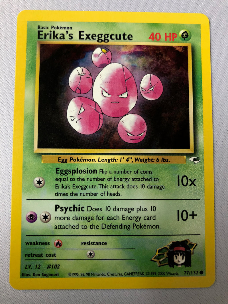 Erika's Exeggcute 77/132 Gym Heroes Set Common Pokemon Card NM
