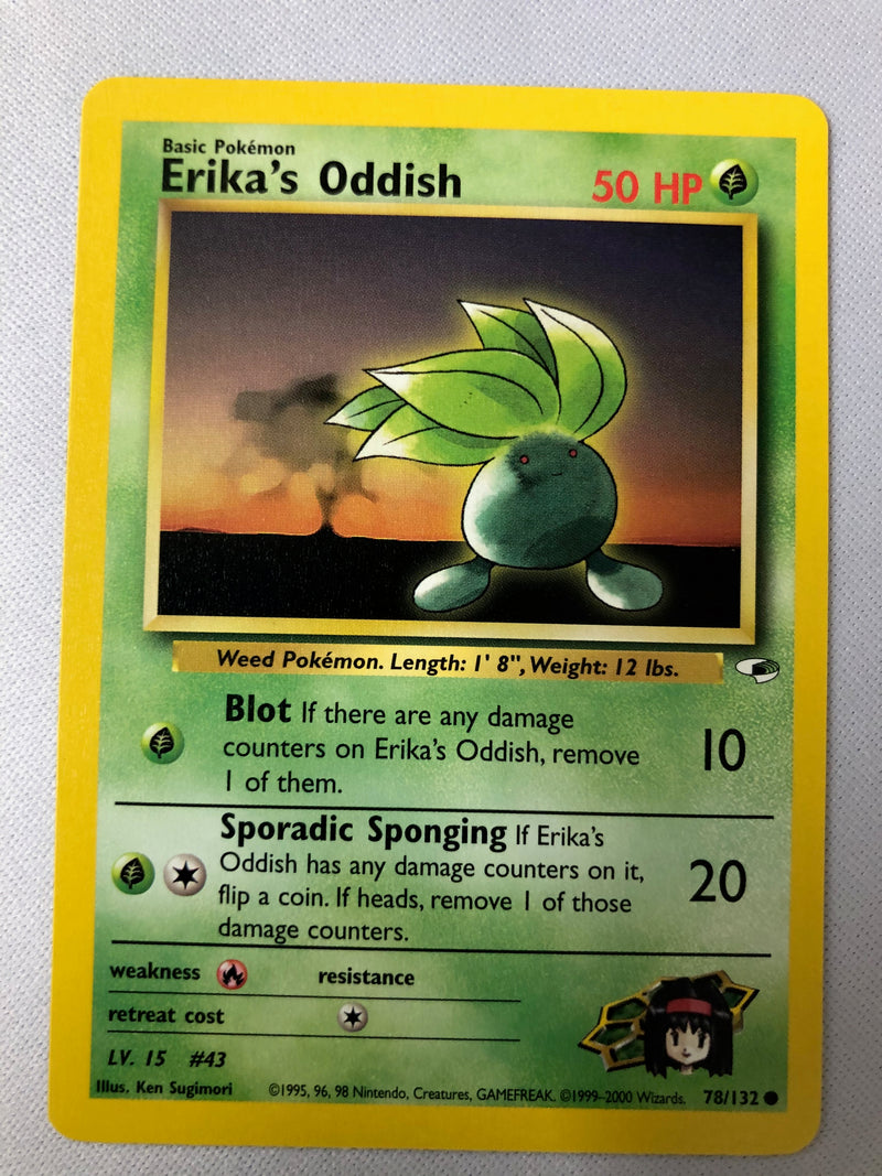 Erika's Oddish 78/132 Gym Heroes Common Pokemon Card Near Mint