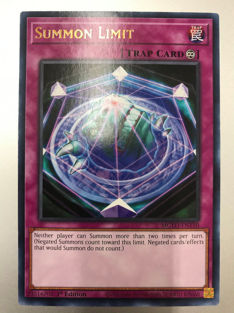 Yugioh Summon Limit MGED-EN150 Rare 1st Edition Near Mint