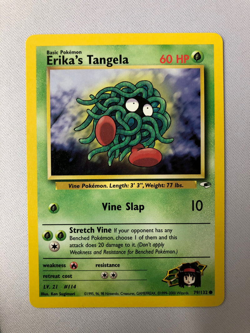 tangela pokemon card 1995 Erika's Tangela 79/132 Gym Heroes Set Common Pokemon Card NM