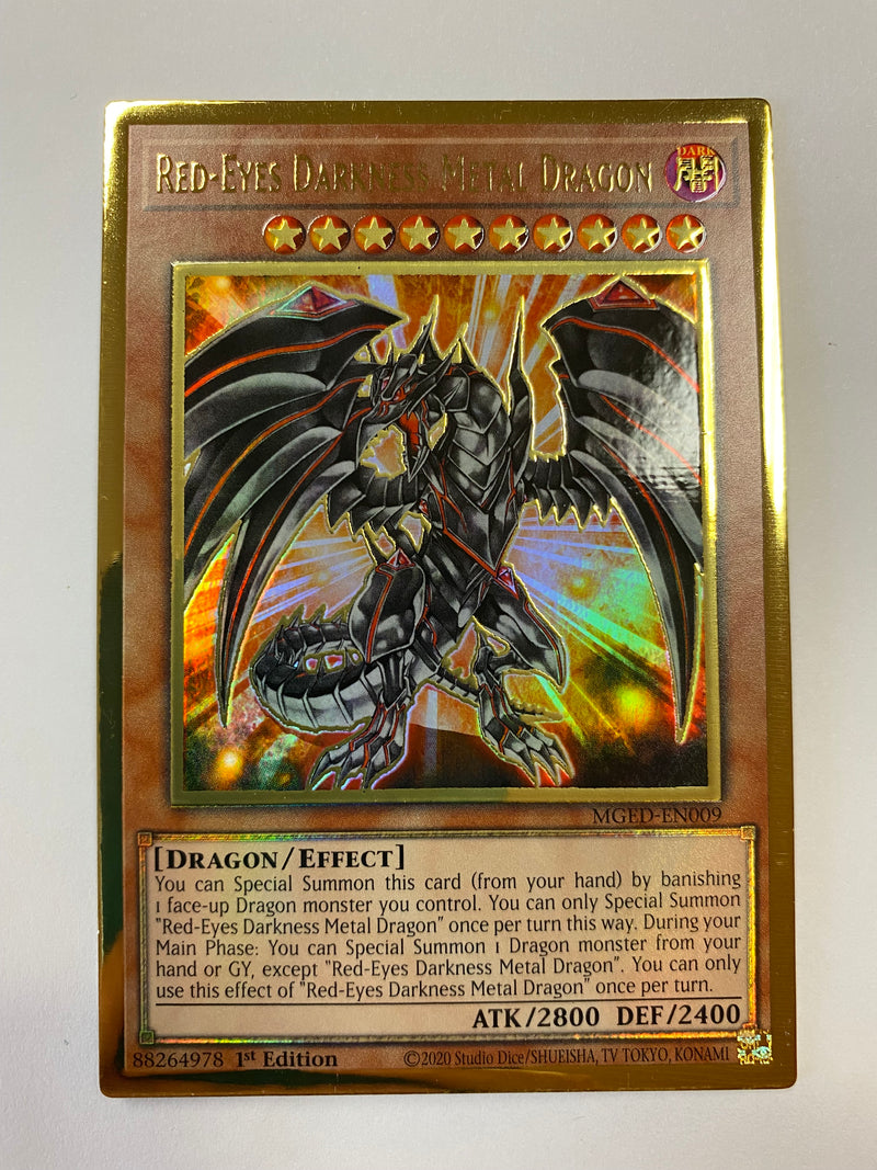 Yugioh Red-Eyes Darkness Metal Dragon MGED-EN009 Premium Gold 1st Edition NM