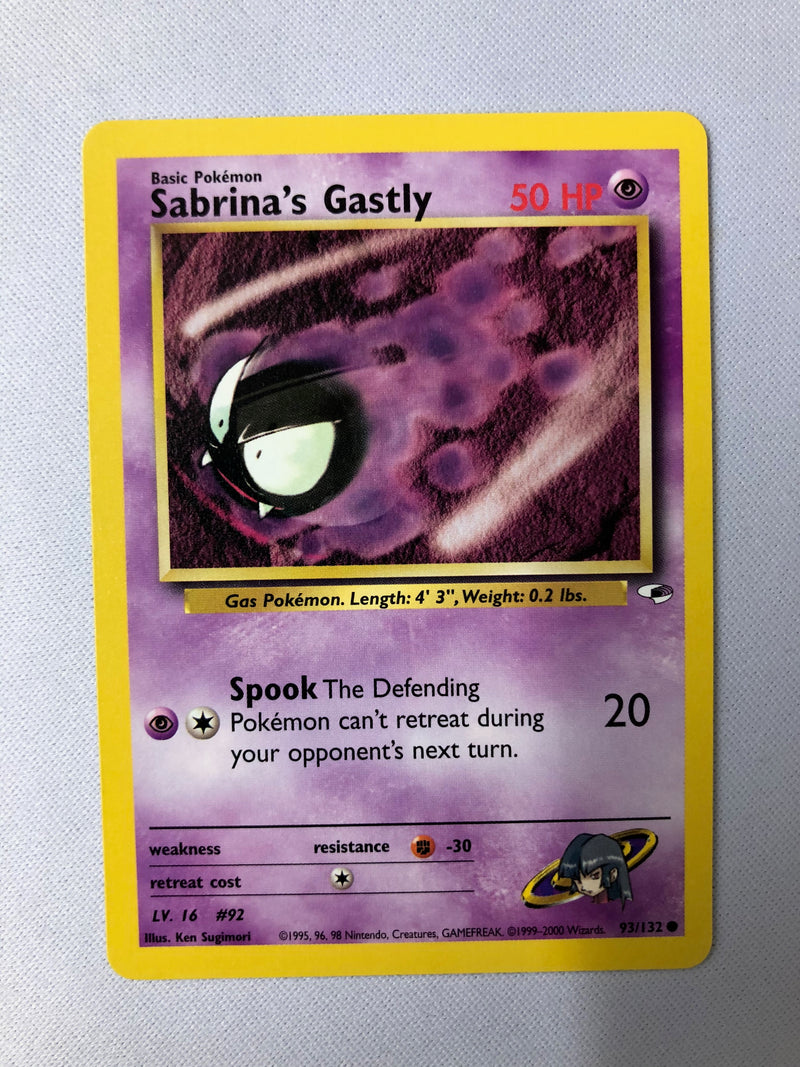 Sabrina's Gastly 93/132 Gym Challenge Common Pokemon Card Near Mint